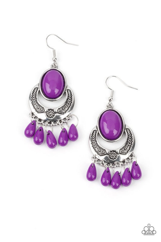​Prairie Flirt - Purple - Paparazzi Earring Image