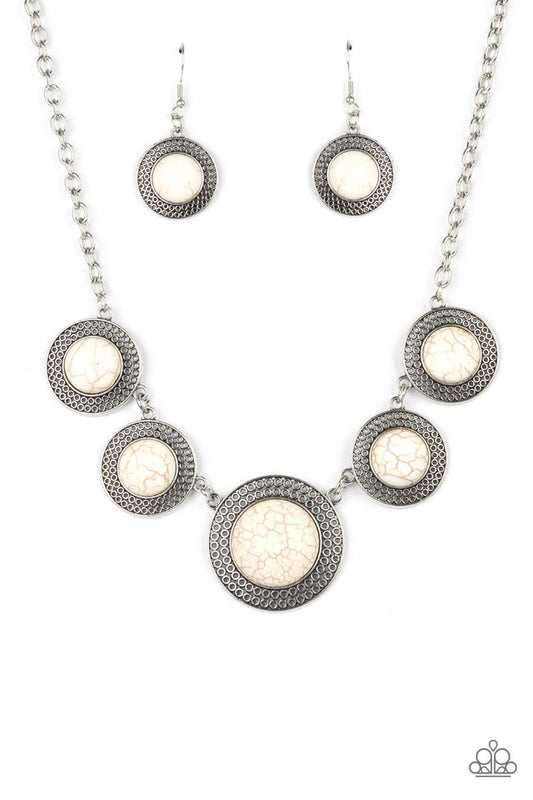 Circle The Wagons - White - Paparazzi Necklace Image