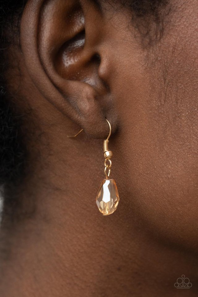 ​Teasable Teardrops - Gold - Paparazzi Necklace Image