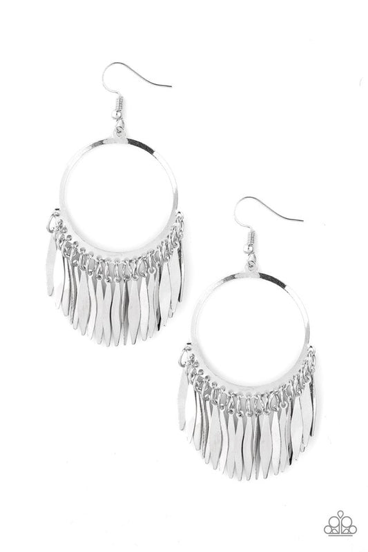 Radiant Chimes - Silver - Paparazzi Earring Image