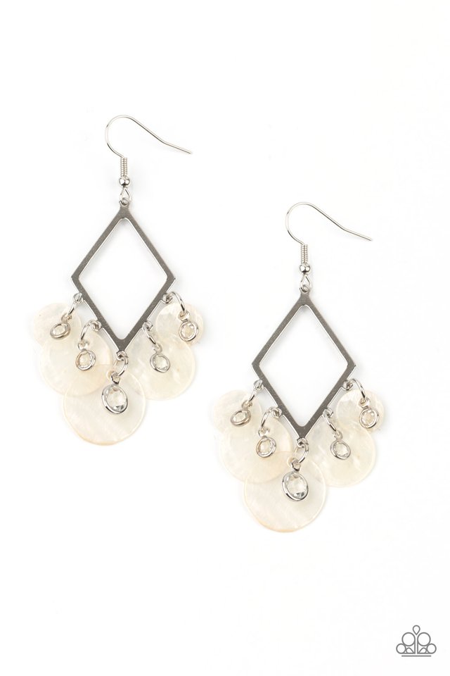 ​Pomp And Circumstance - White - Paparazzi Earring Image