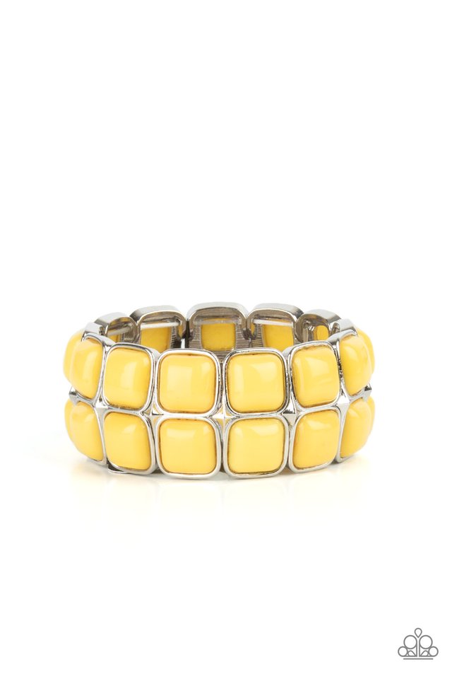 ​Double The DIVA-ttitude - Yellow - Paparazzi Bracelet Image