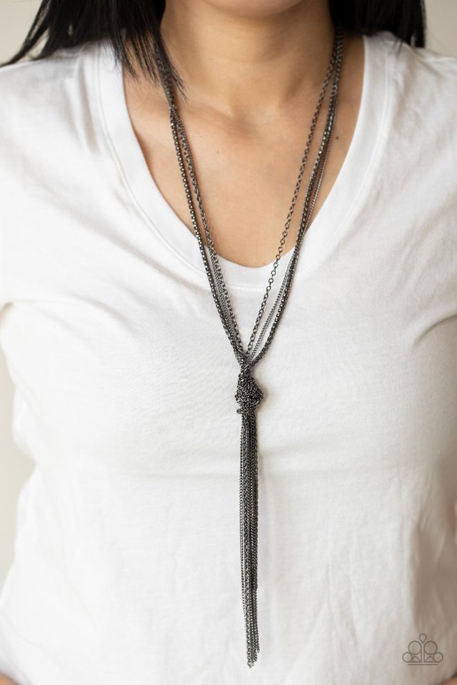 ​KNOT All There - Black - Paparazzi Necklace Image