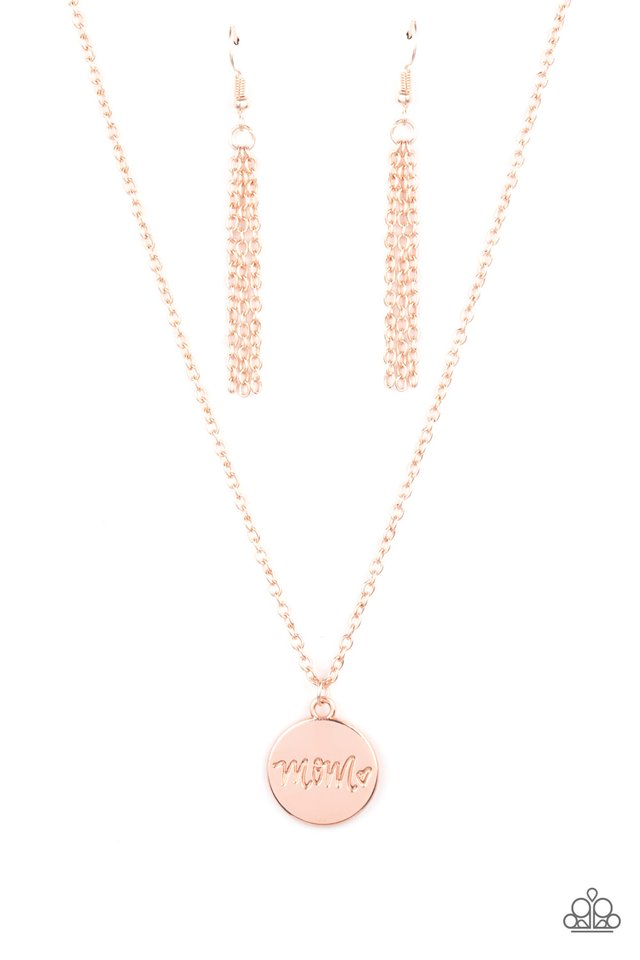 ​The Cool Mom - Rose Gold - Paparazzi Necklace Image