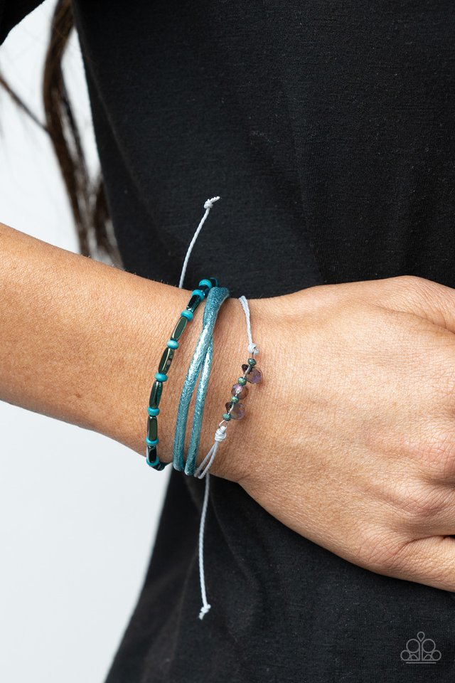 ​Holographic Hike - Blue - Paparazzi Bracelet Image