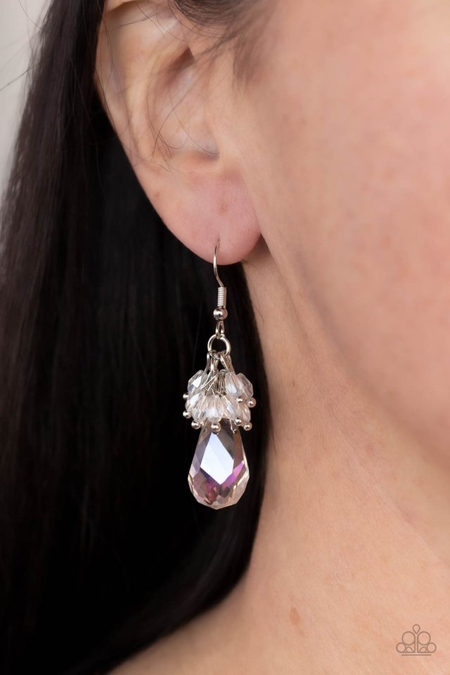 Well Versed in Sparkle - White - Paparazzi Earring Image