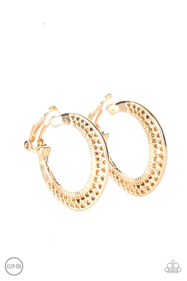 Moon Child Charisma - Gold - Paparazzi Earring Image