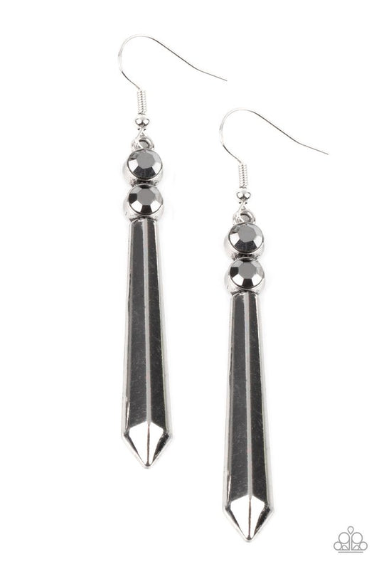 ​Sparkle Stream - Silver - Paparazzi Earring Image