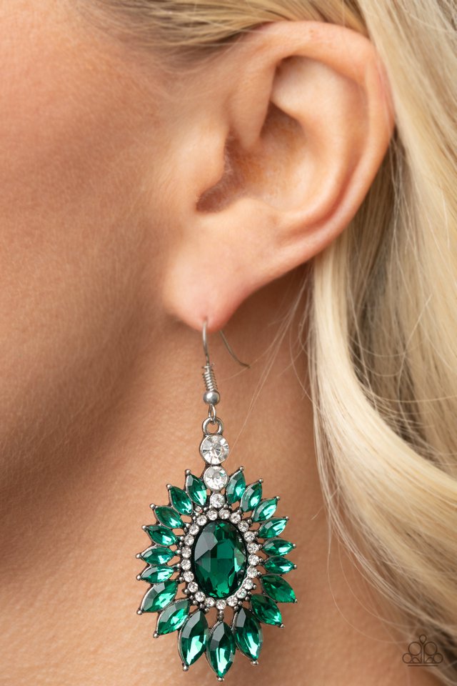 Big Time Twinkle - Green - Paparazzi Earring Image