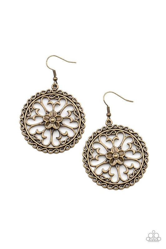 Floral Fortunes - Brass - Paparazzi Earring Image