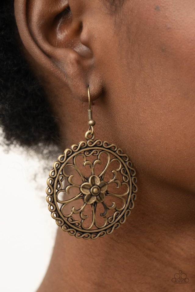 Floral Fortunes - Brass - Paparazzi Earring Image