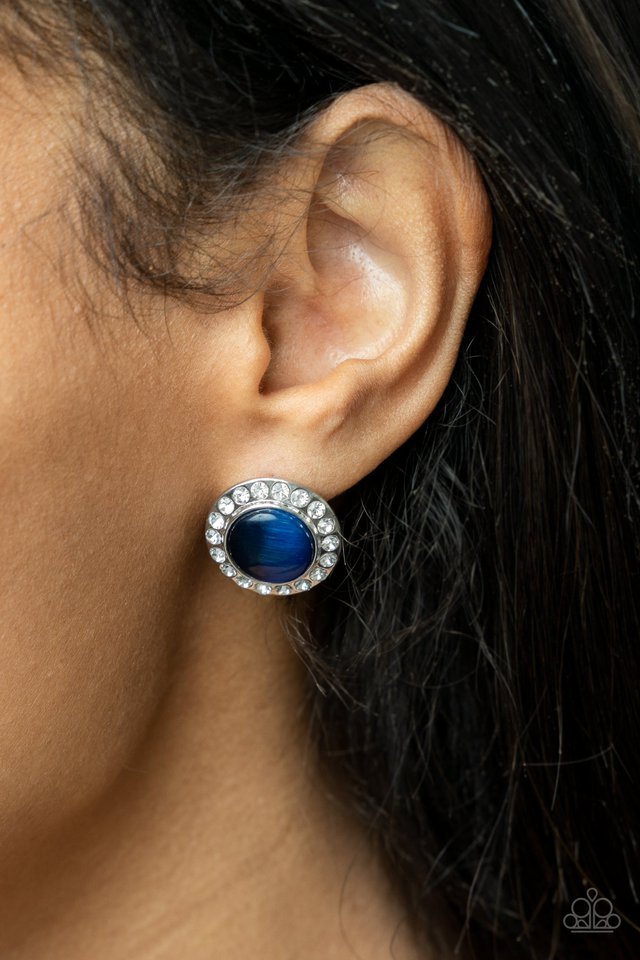 Glowing Dazzle - Blue - Paparazzi Earring Image