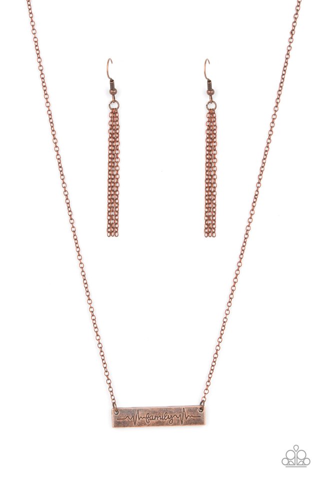 Living The Mom Life - Copper - Paparazzi Necklace Image