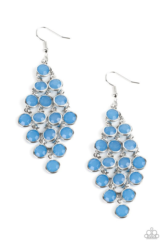 With All DEW Respect - Blue - Paparazzi Earring Image
