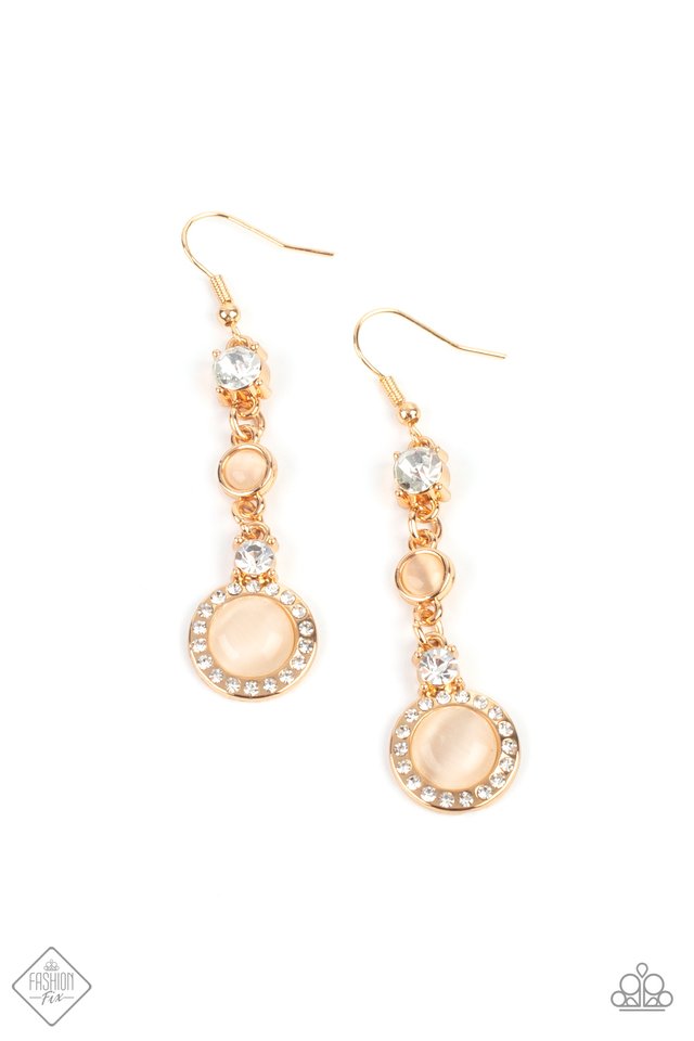 Epic Elegance - Gold - Paparazzi Earring Image