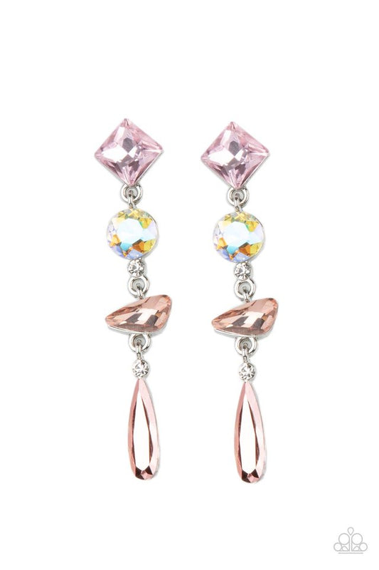 Rock Candy Elegance - Pink - Paparazzi Earring Image