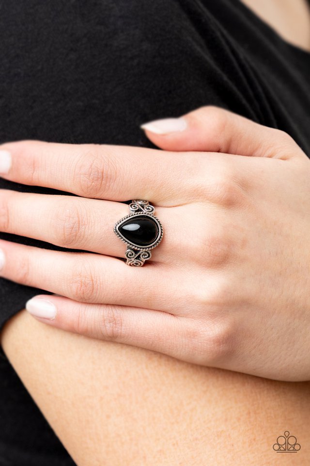 Dreamy Droplets - Black - Paparazzi Ring Image