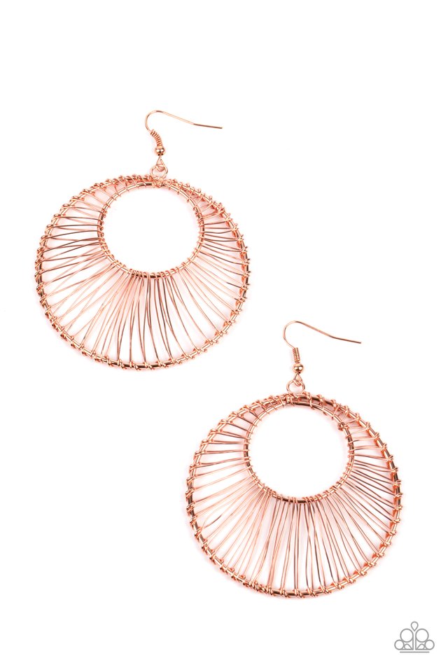​Artisan Applique - Copper - Paparazzi Earring Image