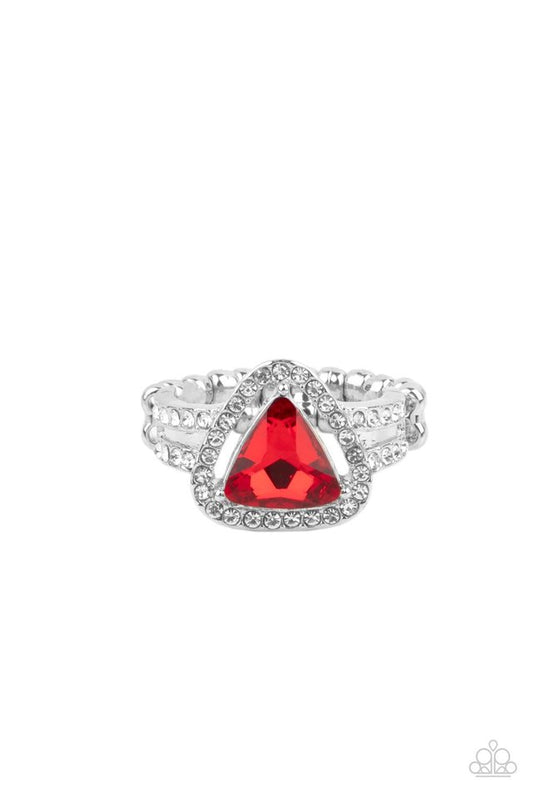 ​Elevated Engagement - Red - Paparazzi Ring Image