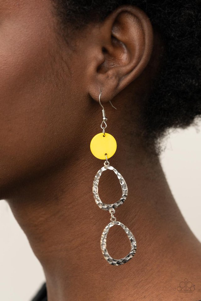 Surfside Shimmer - Yellow - Paparazzi Earring Image