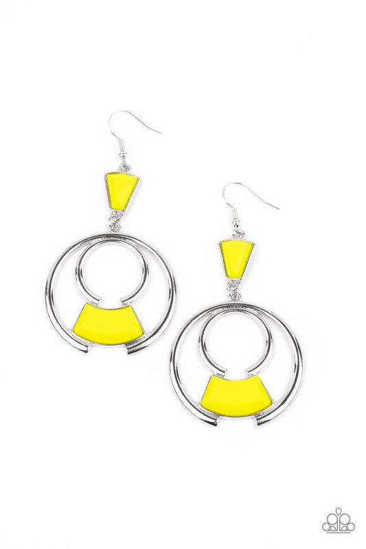 Deco Dancing - Yellow - Paparazzi Earring Image