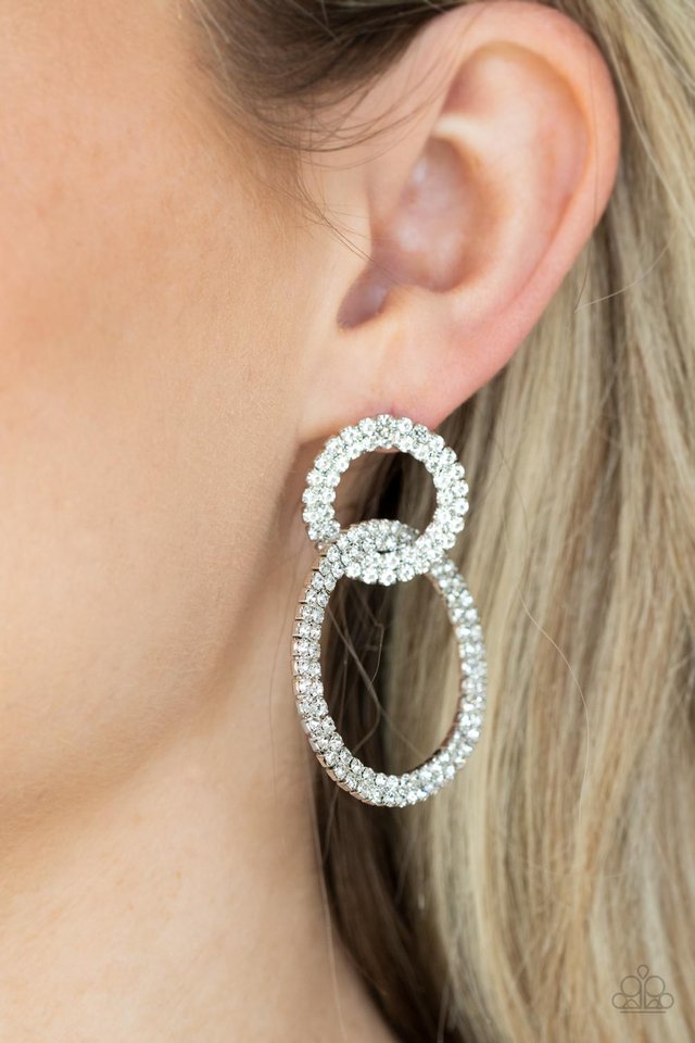 ​Intensely Icy - White - Paparazzi Earring Image