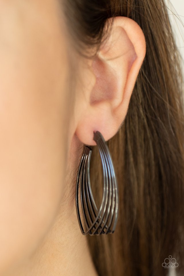 ​Industrial Illusion - Black - Paparazzi Earring Image