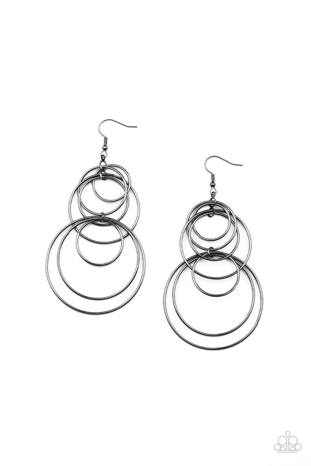 ​I Feel Dizzy - Black - Paparazzi Earring Image