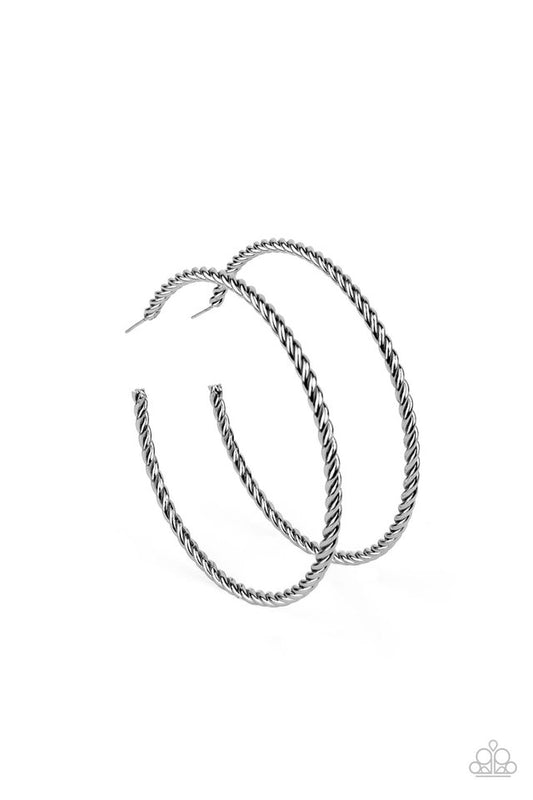 Resist The Twist - Black - Paparazzi Earring Image