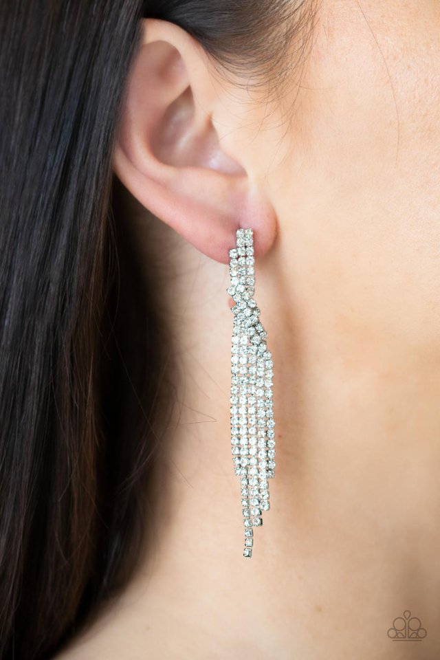 ​Cosmic Candescence - White - Paparazzi Earring Image