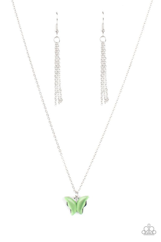 Butterfly Prairies - Green - Paparazzi Necklace Image