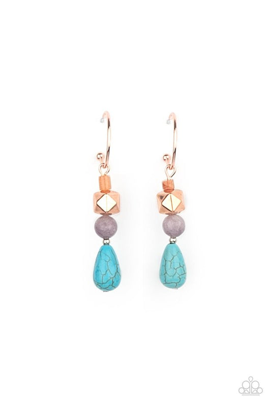 Boulevard Stroll - Copper - Paparazzi Earring Image