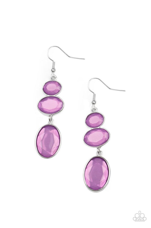 Tiers Of Tranquility - Purple - Paparazzi Earring Image