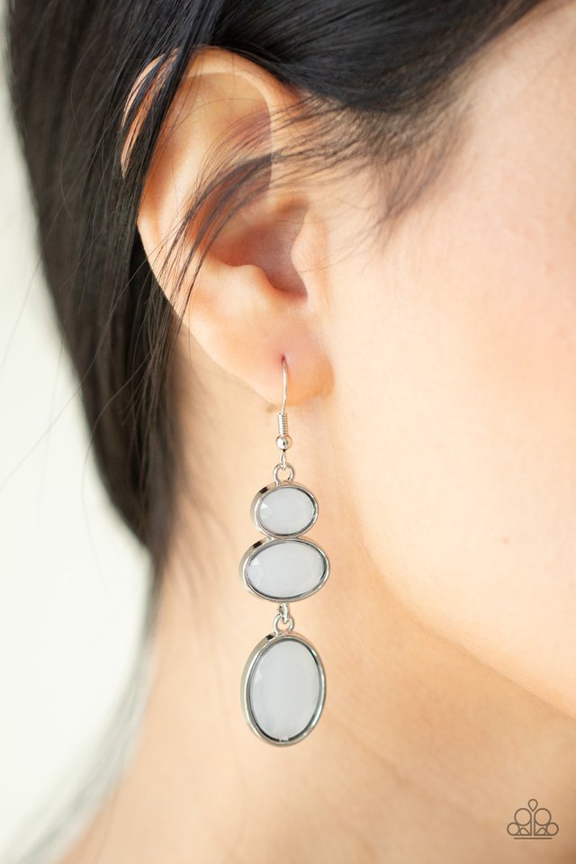 Tiers Of Tranquility - White - Paparazzi Earring Image