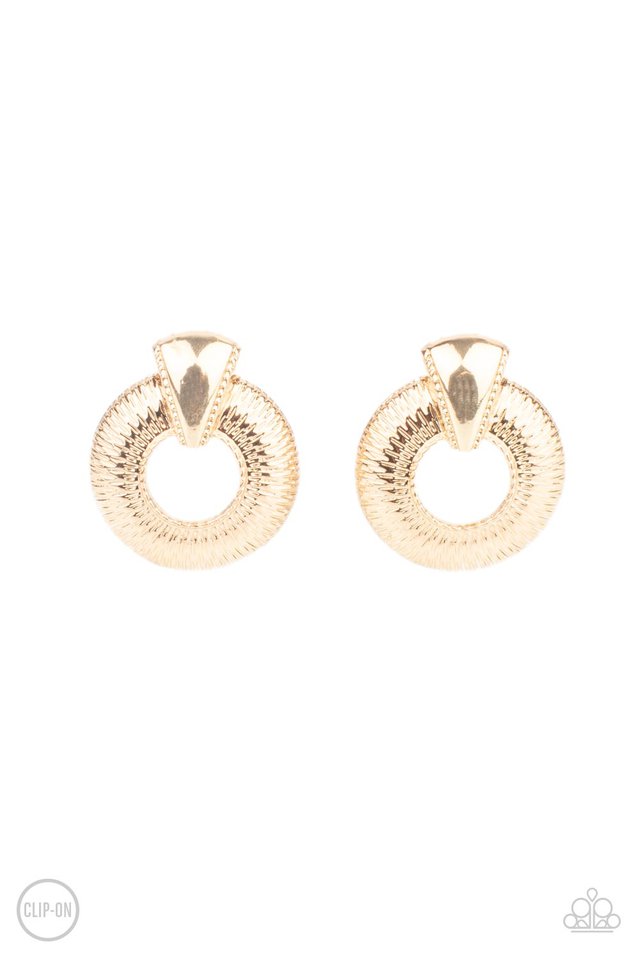 ​Industrial Innovator - Gold - Paparazzi Earring Image