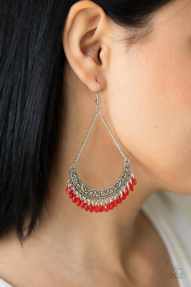 ​Orchard Odyssey - Red - Paparazzi Earring Image