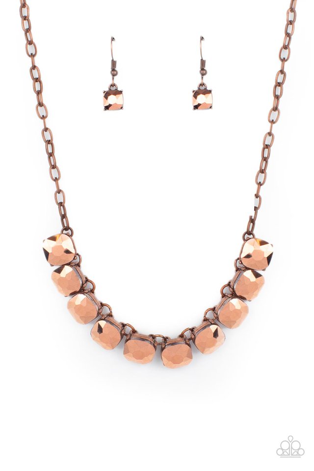 ​Radiance Squared - Copper - Paparazzi Necklace Image