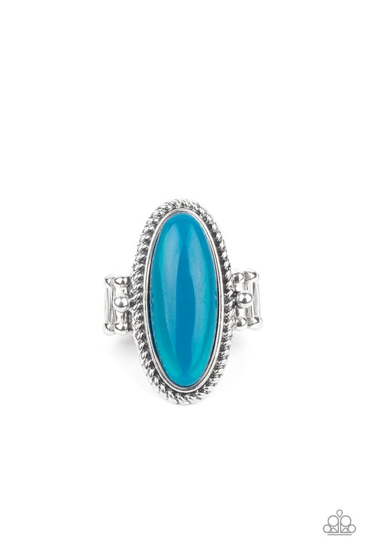 ​Oval Oasis - Blue - Paparazzi Ring Image