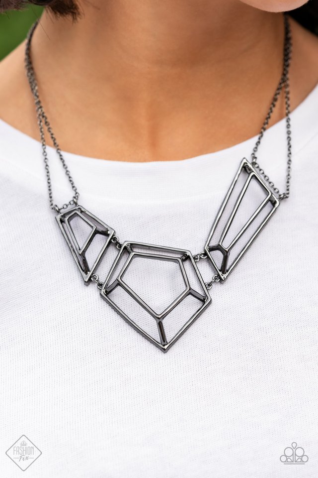 ​3-D Drama - Black - Paparazzi Necklace Image