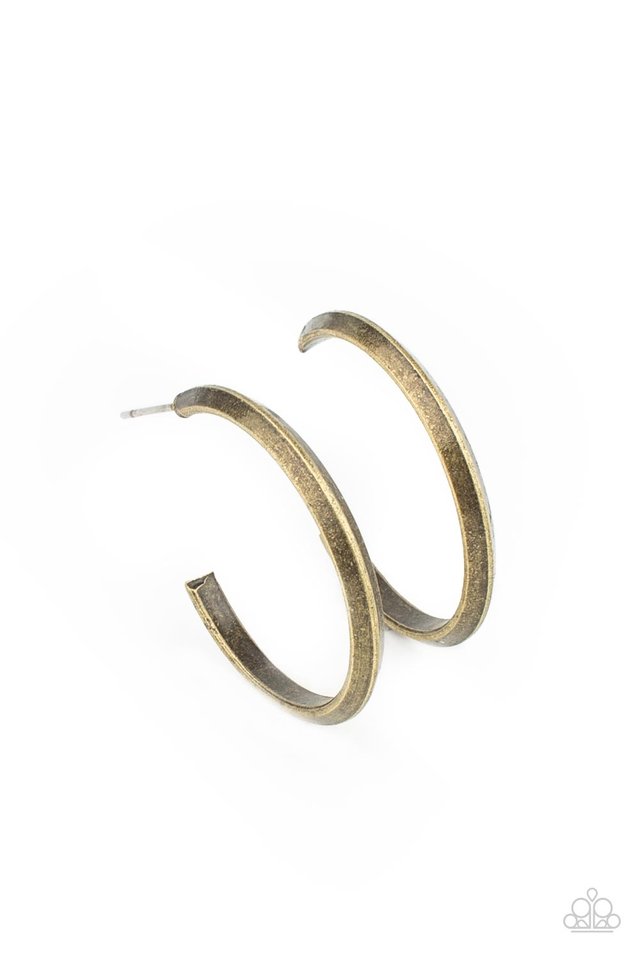 ​On The Brink - Brass - Paparazzi Earring Image