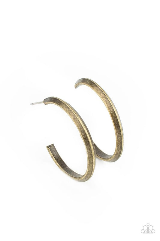 ​On The Brink - Brass - Paparazzi Earring Image