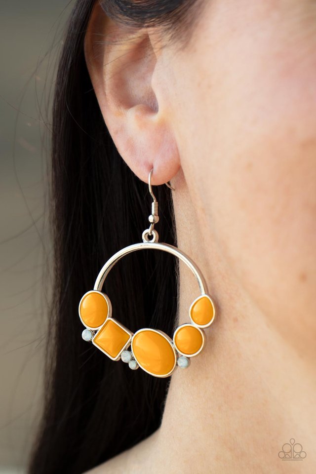 Beautifully Bubblicious - Orange - Paparazzi Earring Image