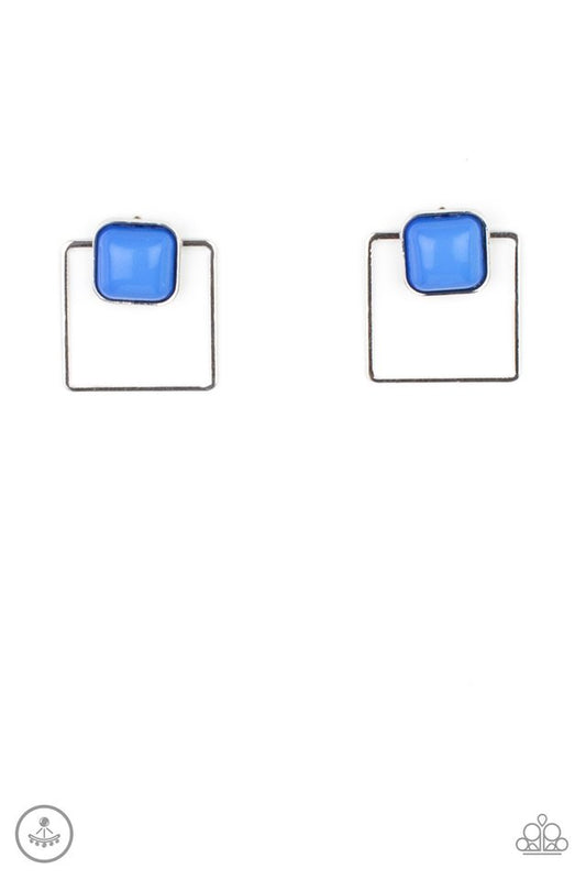 ​FLAIR and Square - Blue - Paparazzi Earring Image