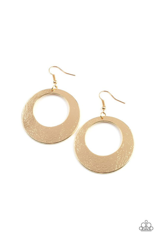 Outer Plains - Gold - Paparazzi Earring Image