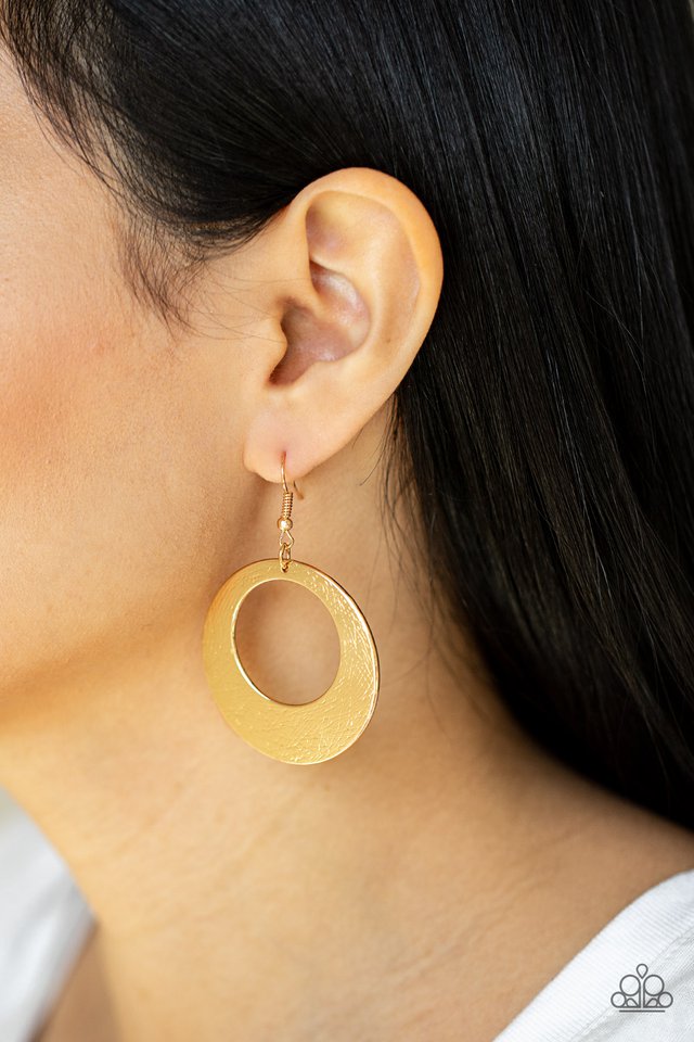 Outer Plains - Gold - Paparazzi Earring Image