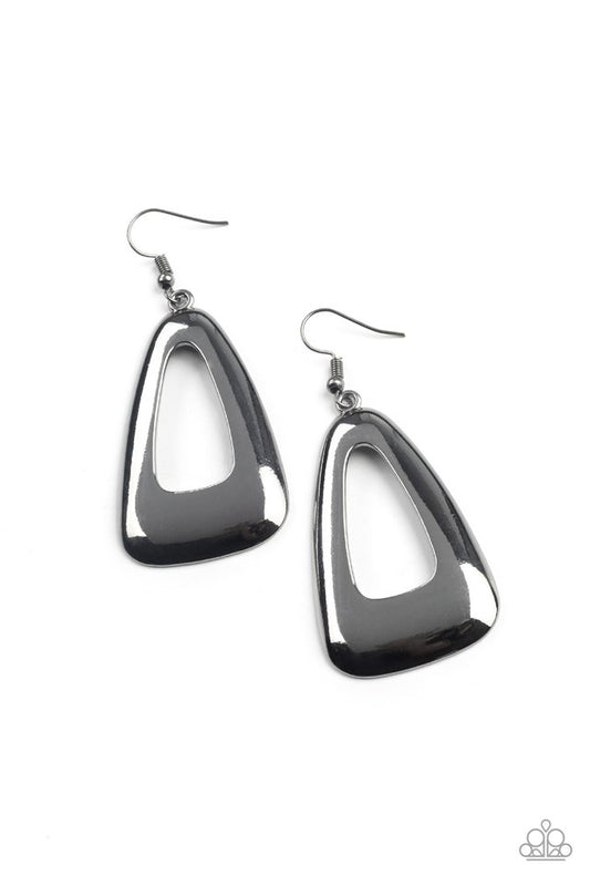 ​Irresistibly Industrial - Black - Paparazzi Earring Image