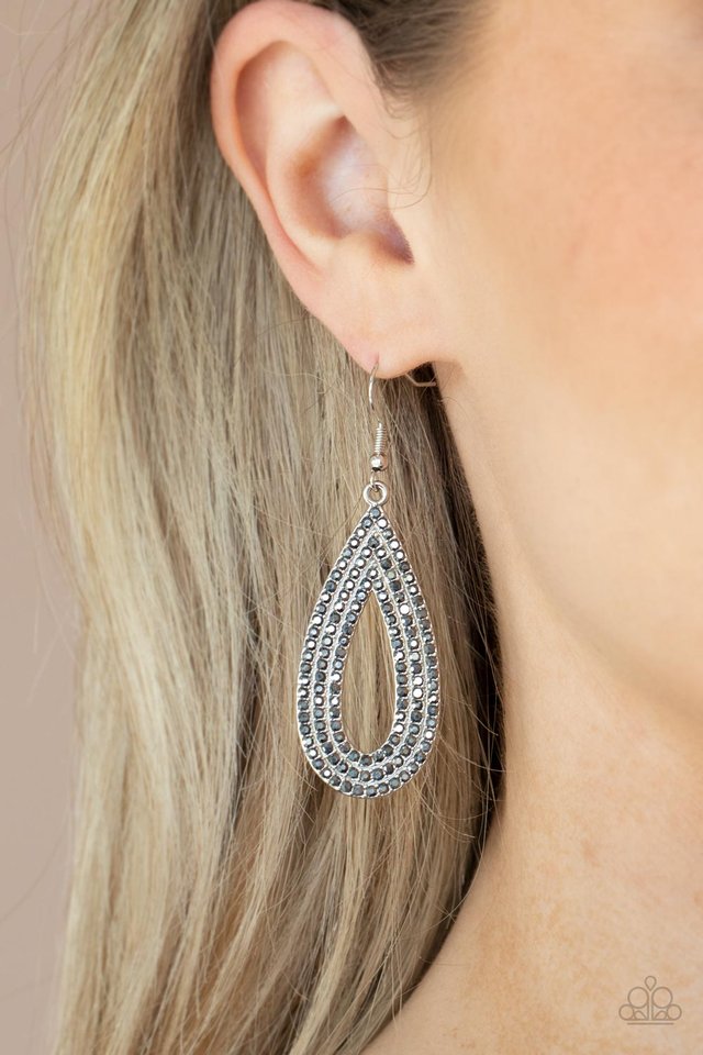 ​Exquisite Exaggeration - Silver - Paparazzi Earring Image