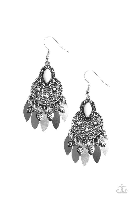 ​Galapagos Glamping - White - Paparazzi Earring Image