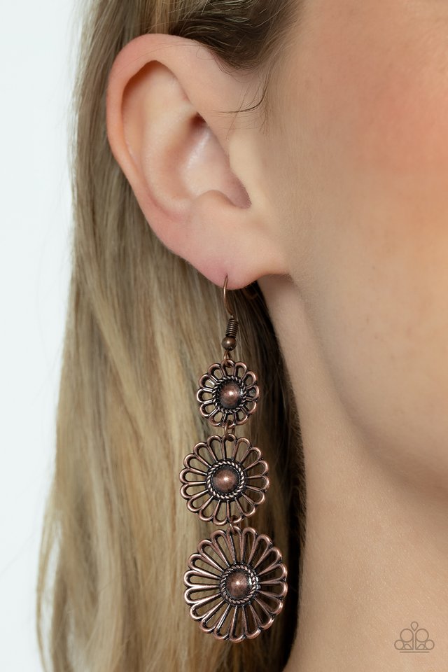 ​Gazebo Garden - Copper - Paparazzi Earring Image