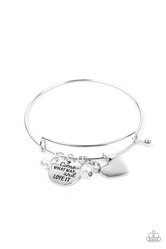 ​Come What May and Love It - White - Paparazzi Bracelet Image